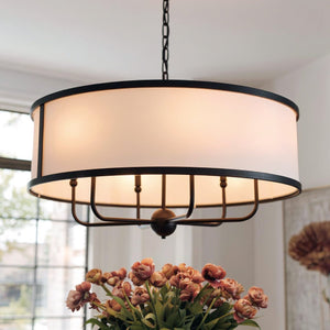 Urban Ambiance - Chandelier - UKC20324 Transitional Indoor Chandelier, 17''H x 30.5''W x 30.5''Dep, Textured Black Finish, Evermont Collection - 