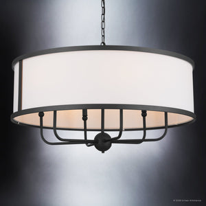 Urban Ambiance - Chandelier - UKC20324 Transitional Indoor Chandelier, 17''H x 30.5''W x 30.5''Dep, Textured Black Finish, Evermont Collection - 