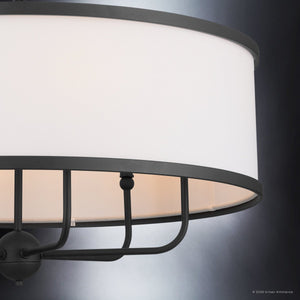 Urban Ambiance - Chandelier - UKC20324 Transitional Indoor Chandelier, 17''H x 30.5''W x 30.5''Dep, Textured Black Finish, Evermont Collection - 