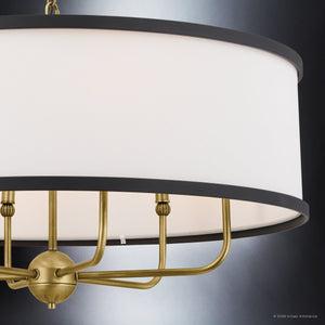 Urban Ambiance - Chandelier - UKC20325 Transitional Indoor Chandelier, 17''H x 30.5''W x 30.5''Dep, Natural Brass Finish, Evermont Collection - 
