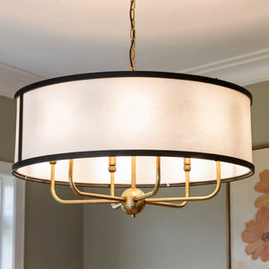 Urban Ambiance - Chandelier - UKC20325 Transitional Indoor Chandelier, 17''H x 30.5''W x 30.5''Dep, Natural Brass Finish, Evermont Collection - 
