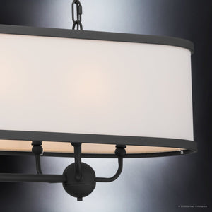Urban Ambiance - Chandelier - UKC20327 Transitional Indoor Chandelier, 16''H x 13''W x 13''Dep, Textured Black Finish, Evermont Collection - 