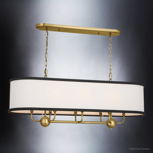 Urban Ambiance - Chandelier - UKC20328 Transitional Indoor Chandelier, 16''H x 13''W x 13''Dep, Natural Brass Finish, Evermont Collection - 