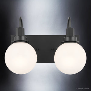 Urban Ambiance - Bath Light - UKC20333 Art Deco Indoor Bath Light, 10.25''H x 14.25''W x 7.5''Dep, Black Finish, Stoneleigh Collection - 