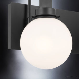 Urban Ambiance - Bath Light - UKC20333 Art Deco Indoor Bath Light, 10.25''H x 14.25''W x 7.5''Dep, Black Finish, Stoneleigh Collection - 