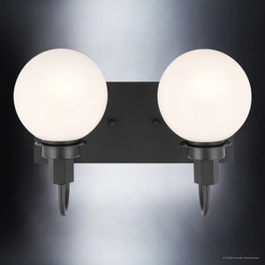 Urban Ambiance - Bath Light - UKC20333 Art Deco Indoor Bath Light, 10.25''H x 14.25''W x 7.5''Dep, Black Finish, Stoneleigh Collection - 