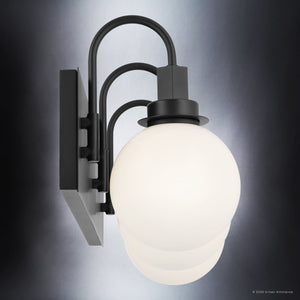 Urban Ambiance - Bath Light - UKC20336 Art Deco Indoor Bath Light, 10.25''H x 22.75''W x 7.5''Dep, Black Finish, Stoneleigh Collection - 
