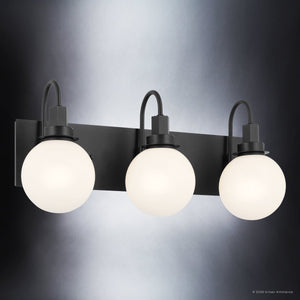 Urban Ambiance - Bath Light - UKC20336 Art Deco Indoor Bath Light, 10.25''H x 22.75''W x 7.5''Dep, Black Finish, Stoneleigh Collection - 