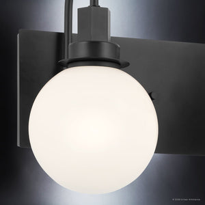 Urban Ambiance - Bath Light - UKC20336 Art Deco Indoor Bath Light, 10.25''H x 22.75''W x 7.5''Dep, Black Finish, Stoneleigh Collection - 