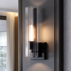 Urban Ambiance - Wall Sconce - UKC20340 Contemporary Indoor Wall Sconce, 14''H x 4.75''W x 5''Dep, Black Finish, Rivendale Collection - 