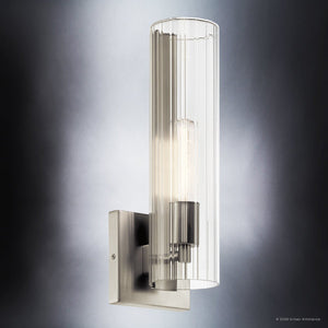Urban Ambiance - Wall Sconce - UKC20342 Contemporary Indoor Wall Sconce, 14''H x 4.75''W x 5''Dep, Brushed Nickel Finish, Rivendale Collection - 