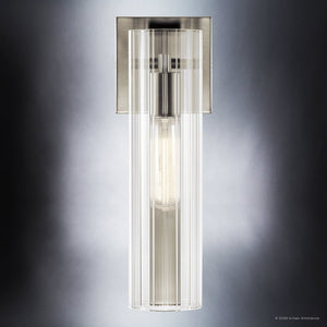 Urban Ambiance - Wall Sconce - UKC20342 Contemporary Indoor Wall Sconce, 14''H x 4.75''W x 5''Dep, Brushed Nickel Finish, Rivendale Collection - 