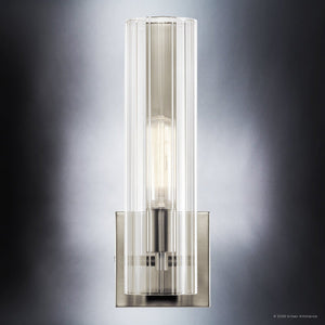 Urban Ambiance - Wall Sconce - UKC20342 Contemporary Indoor Wall Sconce, 14''H x 4.75''W x 5''Dep, Brushed Nickel Finish, Rivendale Collection - 