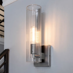 Urban Ambiance - Wall Sconce - UKC20342 Contemporary Indoor Wall Sconce, 14''H x 4.75''W x 5''Dep, Brushed Nickel Finish, Rivendale Collection - 