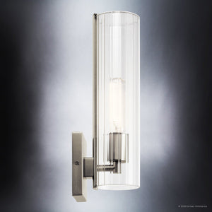 Urban Ambiance - Wall Sconce - UKC20342 Contemporary Indoor Wall Sconce, 14''H x 4.75''W x 5''Dep, Brushed Nickel Finish, Rivendale Collection - 