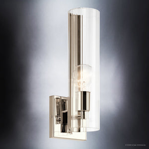 Urban Ambiance - Wall Sconce - UKC20343 Contemporary Indoor Wall Sconce, 14''H x 4.75''W x 5''Dep, Polished Nickel Finish, Rivendale Collection - 