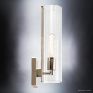 Urban Ambiance - Wall Sconce - UKC20343 Contemporary Indoor Wall Sconce, 14''H x 4.75''W x 5''Dep, Polished Nickel Finish, Rivendale Collection - 