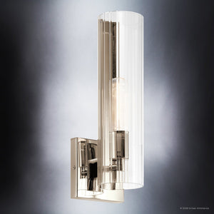 Urban Ambiance - Wall Sconce - UKC20343 Contemporary Indoor Wall Sconce, 14''H x 4.75''W x 5''Dep, Polished Nickel Finish, Rivendale Collection - 