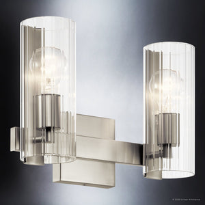 Urban Ambiance - Bath Light - UKC20346 Contemporary Indoor Bath Light, 9.75''H x 13.75''W x 5''Dep, Brushed Nickel Finish, Rivendale Collection - 