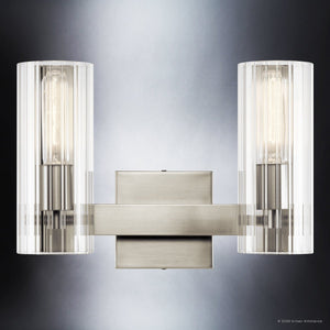 Urban Ambiance - Bath Light - UKC20346 Contemporary Indoor Bath Light, 9.75''H x 13.75''W x 5''Dep, Brushed Nickel Finish, Rivendale Collection - 