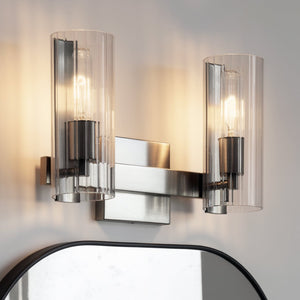 Urban Ambiance - Bath Light - UKC20346 Contemporary Indoor Bath Light, 9.75''H x 13.75''W x 5''Dep, Brushed Nickel Finish, Rivendale Collection - 