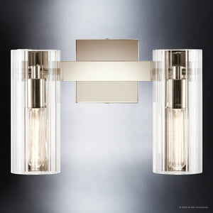 Urban Ambiance - Bath Light - UKC20347 Contemporary Indoor Bath Light, 9.75''H x 13.75''W x 5''Dep, Polished Nickel Finish, Rivendale Collection - 