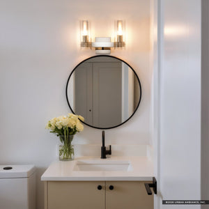 Urban Ambiance - Bath Light - UKC20347 Contemporary Indoor Bath Light, 9.75''H x 13.75''W x 5''Dep, Polished Nickel Finish, Rivendale Collection - 
