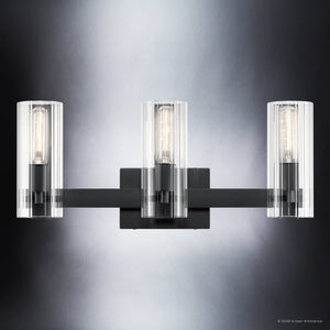 Urban Ambiance - Bath Light - UKC20348 Contemporary Indoor Bath Light, 9.75''H x 22.75''W x 5''Dep, Black Finish, Rivendale Collection - 