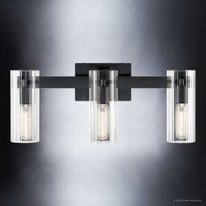 Urban Ambiance - Bath Light - UKC20348 Contemporary Indoor Bath Light, 9.75''H x 22.75''W x 5''Dep, Black Finish, Rivendale Collection - 