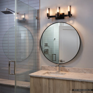 Urban Ambiance - Bath Light - UKC20348 Contemporary Indoor Bath Light, 9.75''H x 22.75''W x 5''Dep, Black Finish, Rivendale Collection - 