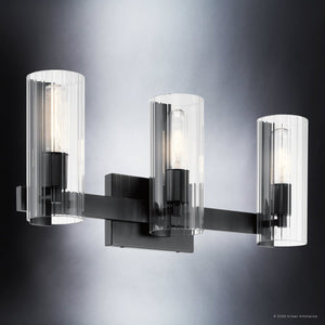 Urban Ambiance - Bath Light - UKC20348 Contemporary Indoor Bath Light, 9.75''H x 22.75''W x 5''Dep, Black Finish, Rivendale Collection - 