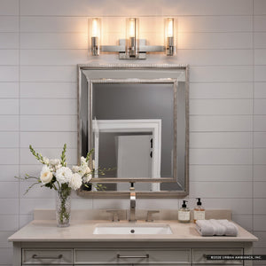 Urban Ambiance - Bath Light - UKC20350 Contemporary Indoor Bath Light, 9.75''H x 22.75''W x 5''Dep, Brushed Nickel Finish, Rivendale Collection - 