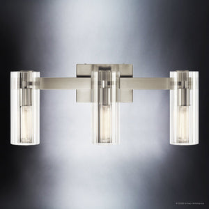 Urban Ambiance - Bath Light - UKC20350 Contemporary Indoor Bath Light, 9.75''H x 22.75''W x 5''Dep, Brushed Nickel Finish, Rivendale Collection - 