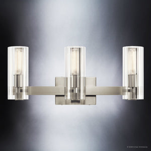 Urban Ambiance - Bath Light - UKC20350 Contemporary Indoor Bath Light, 9.75''H x 22.75''W x 5''Dep, Brushed Nickel Finish, Rivendale Collection - 