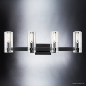 Urban Ambiance - Bath Light - UKC20352 Contemporary Indoor Bath Light, 9.75''H x 32''W x 5''Dep, Black Finish, Rivendale Collection - 