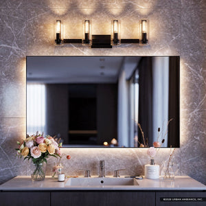 Urban Ambiance - Bath Light - UKC20352 Contemporary Indoor Bath Light, 9.75''H x 32''W x 5''Dep, Black Finish, Rivendale Collection - 