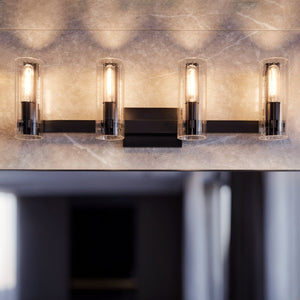 Urban Ambiance - Bath Light - UKC20352 Contemporary Indoor Bath Light, 9.75''H x 32''W x 5''Dep, Black Finish, Rivendale Collection - 