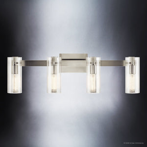 Urban Ambiance - Bath Light - UKC20354 Contemporary Indoor Bath Light, 9.75''H x 32''W x 5''Dep, Brushed Nickel Finish, Rivendale Collection - 