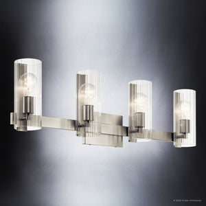 Urban Ambiance - Bath Light - UKC20354 Contemporary Indoor Bath Light, 9.75''H x 32''W x 5''Dep, Brushed Nickel Finish, Rivendale Collection - 