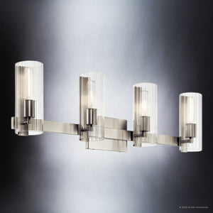 Urban Ambiance - Bath Light - UKC20354 Contemporary Indoor Bath Light, 9.75''H x 32''W x 5''Dep, Brushed Nickel Finish, Rivendale Collection - 