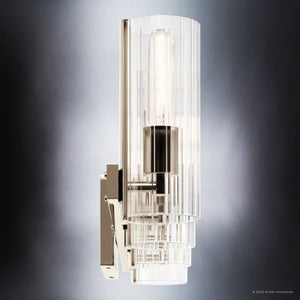 Urban Ambiance - Bath Light - UKC20355 Contemporary Indoor Bath Light, 9.75''H x 32''W x 5''Dep, Polished Nickel Finish, Rivendale Collection - 
