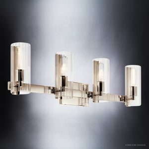 Urban Ambiance - Bath Light - UKC20355 Contemporary Indoor Bath Light, 9.75''H x 32''W x 5''Dep, Polished Nickel Finish, Rivendale Collection - 