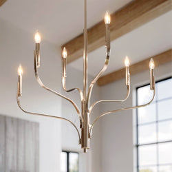 Urban Ambiance - Chandelier - UKC20362 Modern Indoor Chandelier, 33''H x 36.25''W x 36.25''Dep, Polished Nickel Finish, Westmere Collection - 