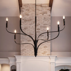 Urban Ambiance - Chandelier - UKC20363 Modern Indoor Chandelier, 35.25''H x 47.25''W x 47.25''Dep, Black Finish, Westmere Collection - 