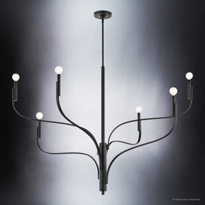 Urban Ambiance - Chandelier - UKC20363 Modern Indoor Chandelier, 35.25''H x 47.25''W x 47.25''Dep, Black Finish, Westmere Collection - 