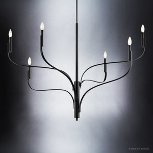 Urban Ambiance - Chandelier - UKC20363 Modern Indoor Chandelier, 35.25''H x 47.25''W x 47.25''Dep, Black Finish, Westmere Collection - 