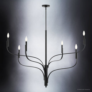 Urban Ambiance - Chandelier - UKC20363 Modern Indoor Chandelier, 35.25''H x 47.25''W x 47.25''Dep, Black Finish, Westmere Collection - 
