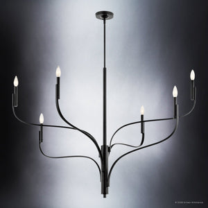 Urban Ambiance - Chandelier - UKC20363 Modern Indoor Chandelier, 35.25''H x 47.25''W x 47.25''Dep, Black Finish, Westmere Collection - 