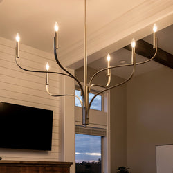 Urban Ambiance - Chandelier - UKC20364 Modern Indoor Chandelier, 35.25''H x 47.25''W x 47.25''Dep, Champagne Bronze Finish, Westmere Collection - 