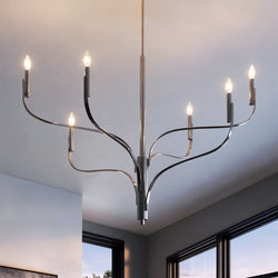 Urban Ambiance - Chandelier - UKC20365 Modern Indoor Chandelier, 35.25''H x 47.25''W x 47.25''Dep, Polished Nickel Finish, Westmere Collection - 